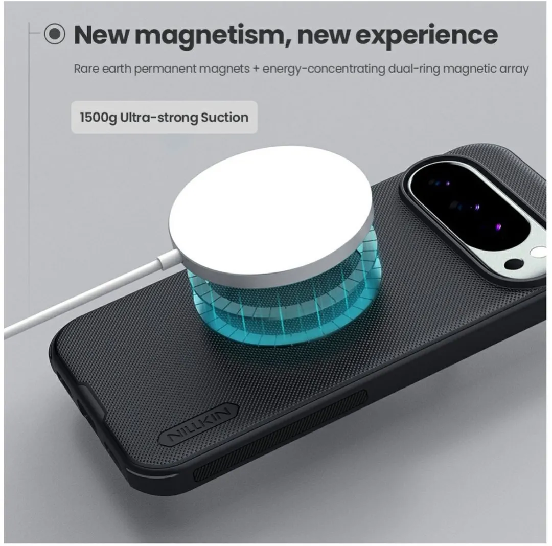 Nillkin Frosted Shield Hoesje Pixel 10/10 Pro - MagSafe - Zwart