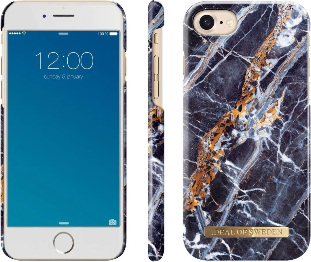 iDeal of Sweden iPhone 8/7 Back Case - Midnight Blue Marble - afbeelding 3 van 5