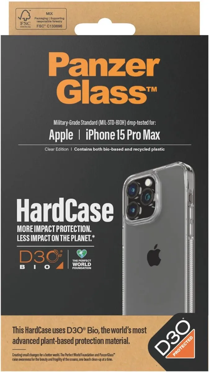PanzerGlass iPhone 15 Pro Max HardCase 1175 - Transparant
