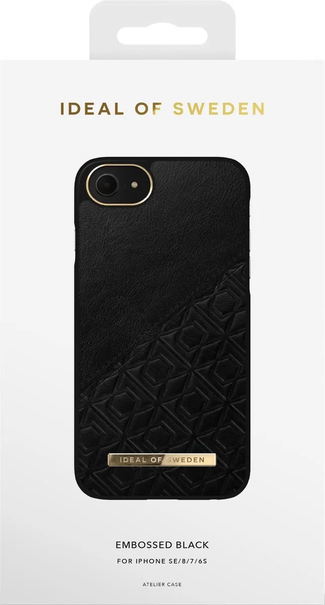 iDeal of Sweden Fashion Case Atelier iPhone 8/7/6/6s/SE Embossed Black