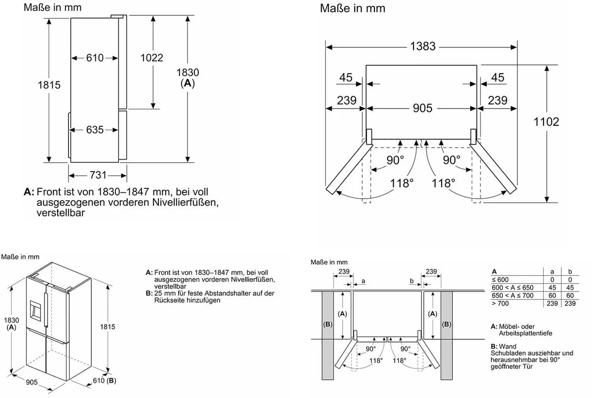 Bosch Serie 6 KFI96APEA Koel-Vriescombinatie - 574L - 6x Plateaus