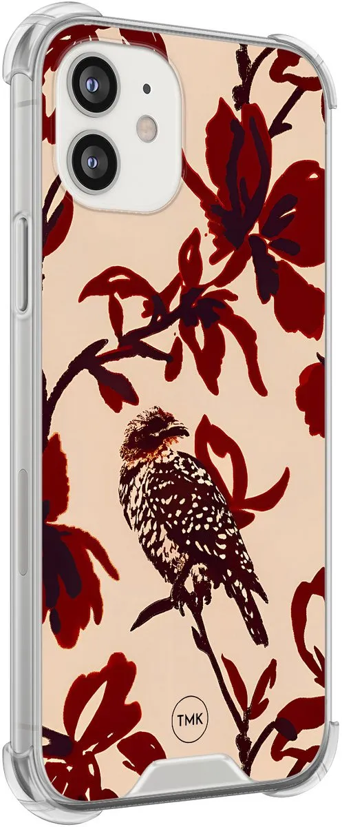 Casevibes iPhone 12 Mini Shockproof Hoesje A/i12m/S/002 - Rood Bloemen