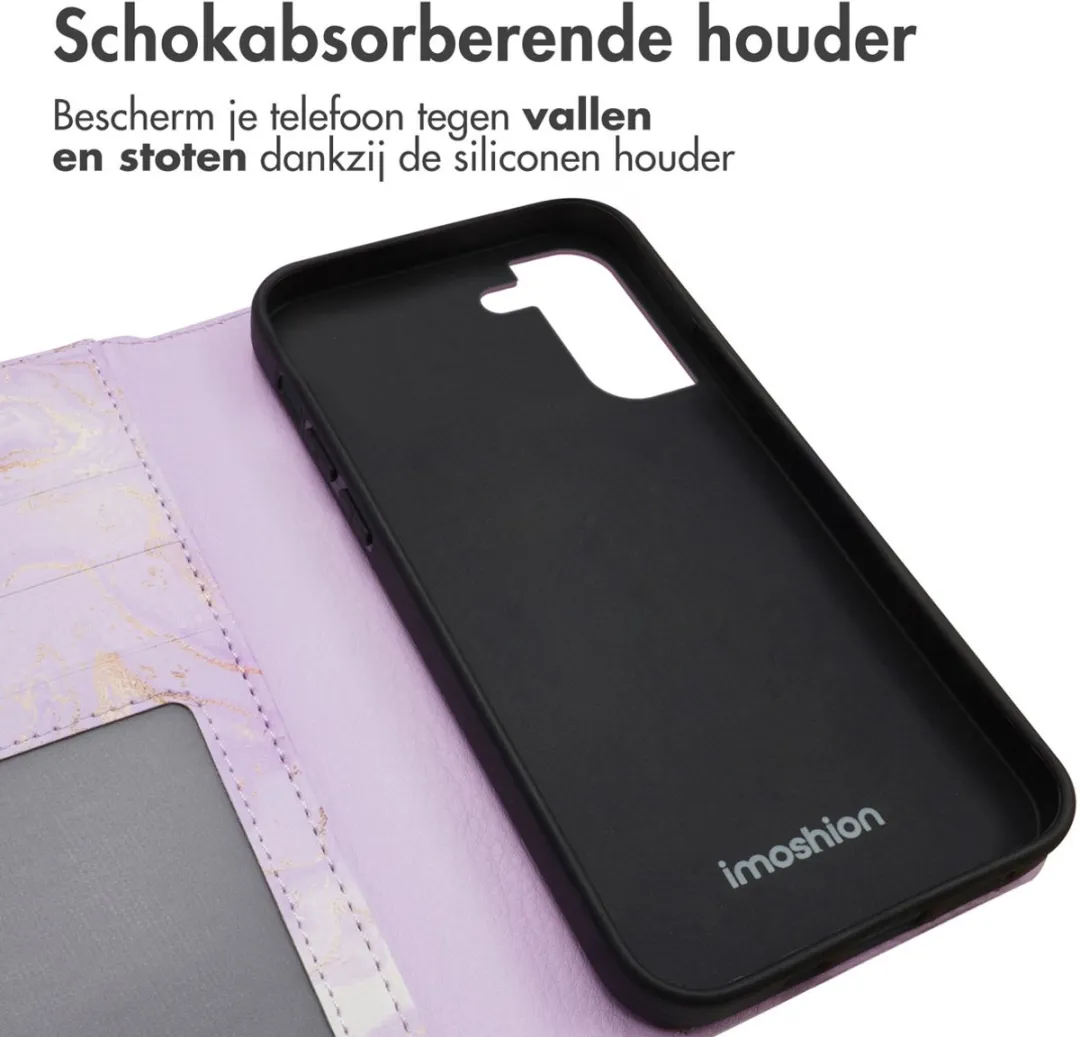 Imoshion Galaxy S21 Hoesje Purple Marble - 3 Pasjes