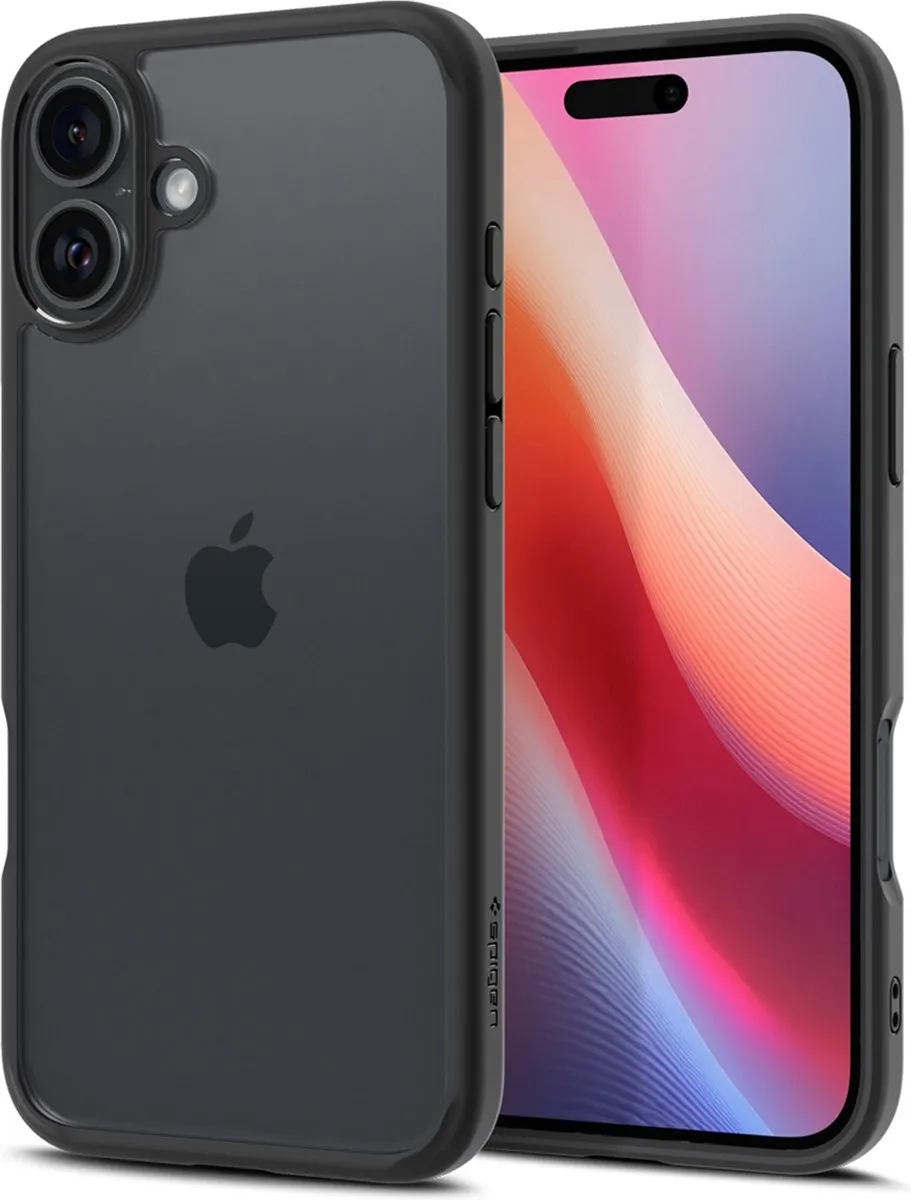 Spigen Ultra Hybrid Hoesje ACS08201 - iPhone 16 - Transparant Zwart