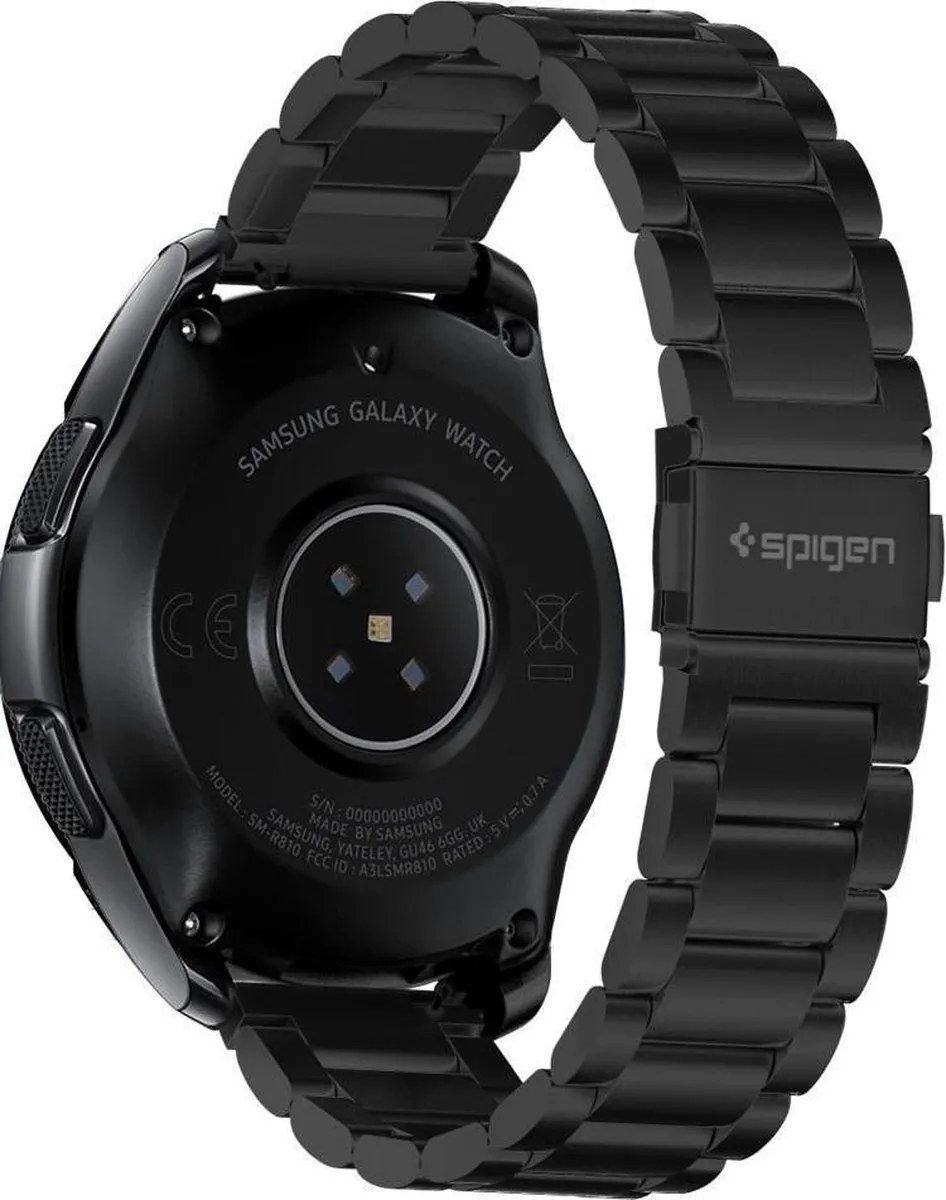 Spigen Modern Fit Roestvrijstalen Band Samsung Galaxy Watch 42mm - Zwart