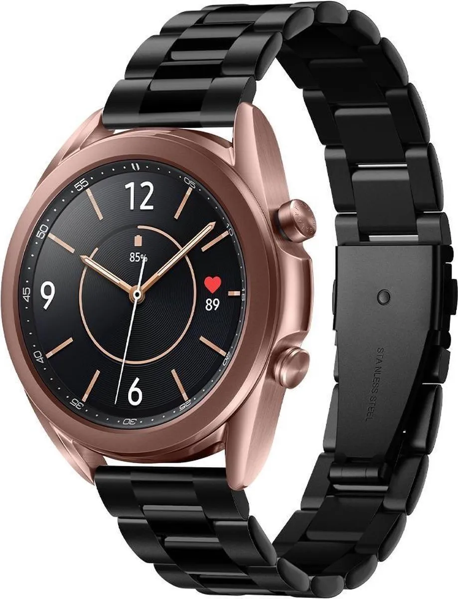 Spigen Modern Fit Roestvrijstalen Band Samsung Galaxy Watch 42mm - Zwart