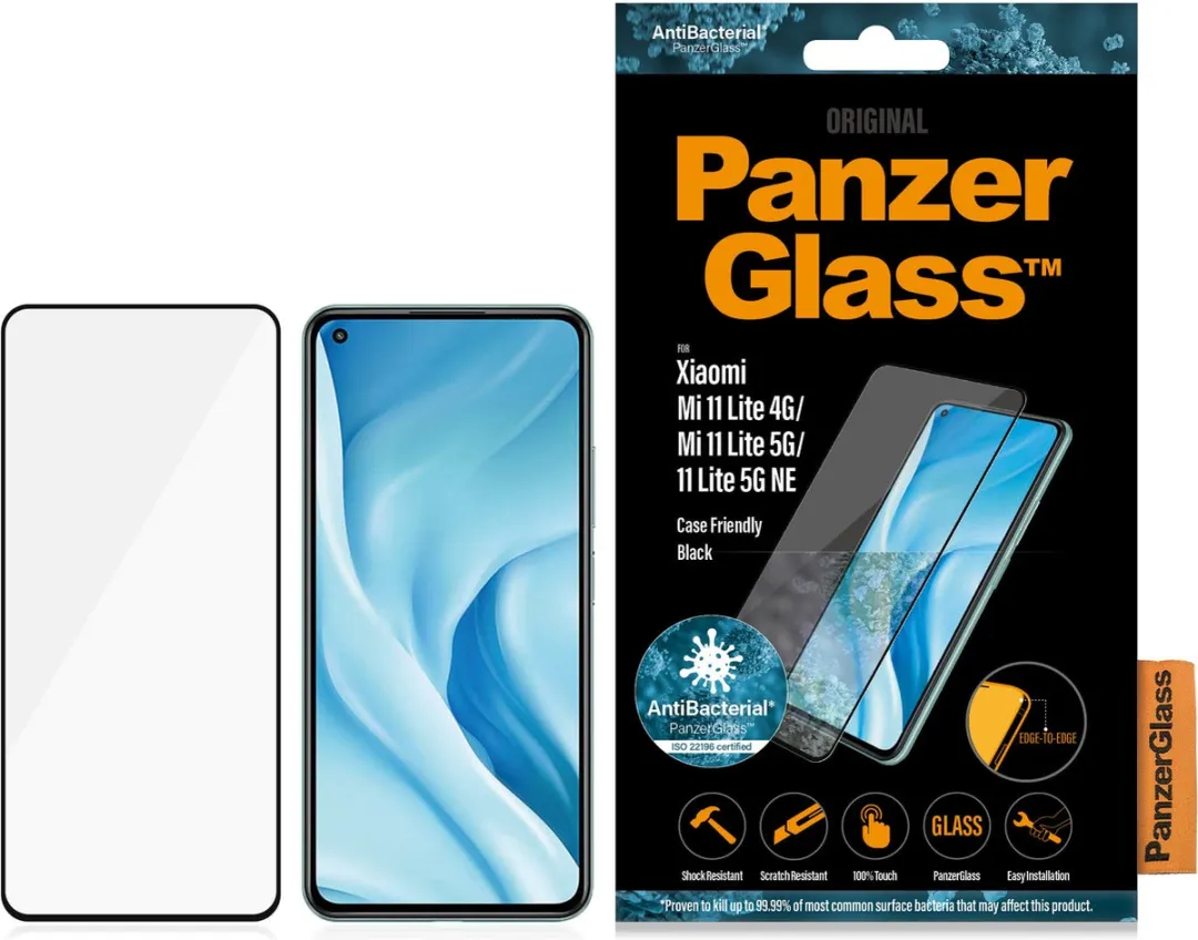 PanzerGlass PZ-8042 Screenprotector Xiaomi Mi 11 Lite - Zwart
