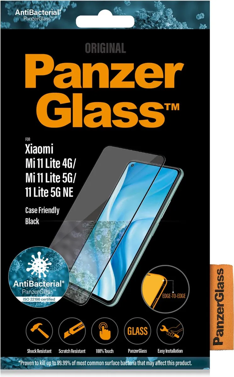 PanzerGlass PZ-8042 Screenprotector Xiaomi Mi 11 Lite - Zwart