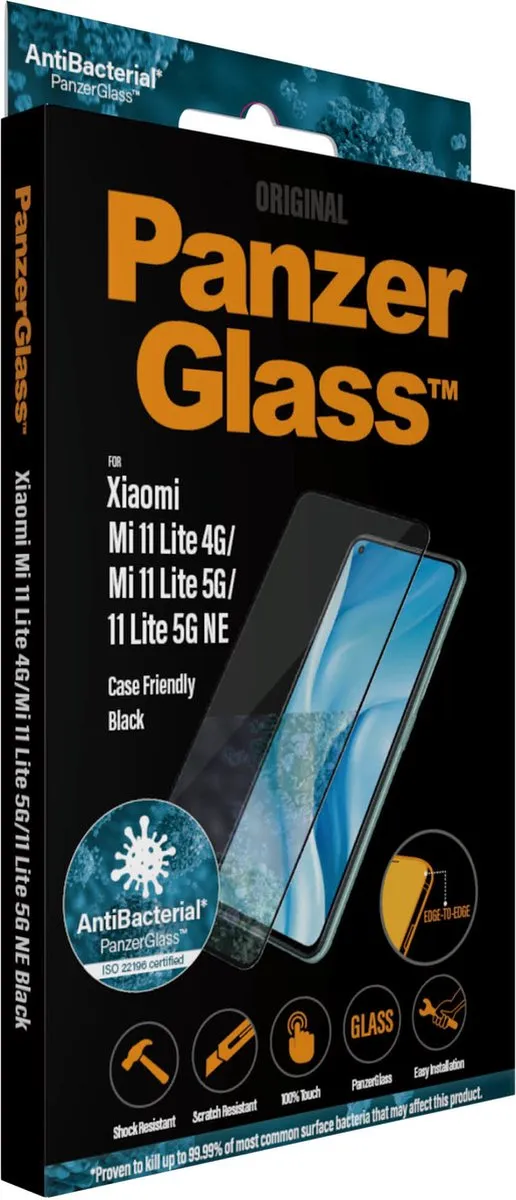 PanzerGlass PZ-8042 Screenprotector Xiaomi Mi 11 Lite - Zwart - afbeelding 6 van 6