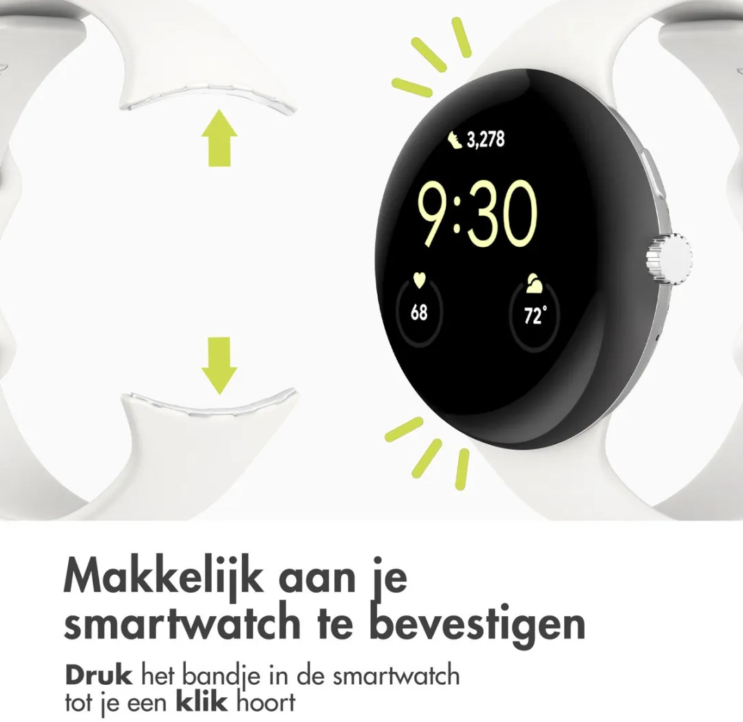 Imoshion Siliconen Bandje L Wit - Google Pixel Watch 3/4 45mm