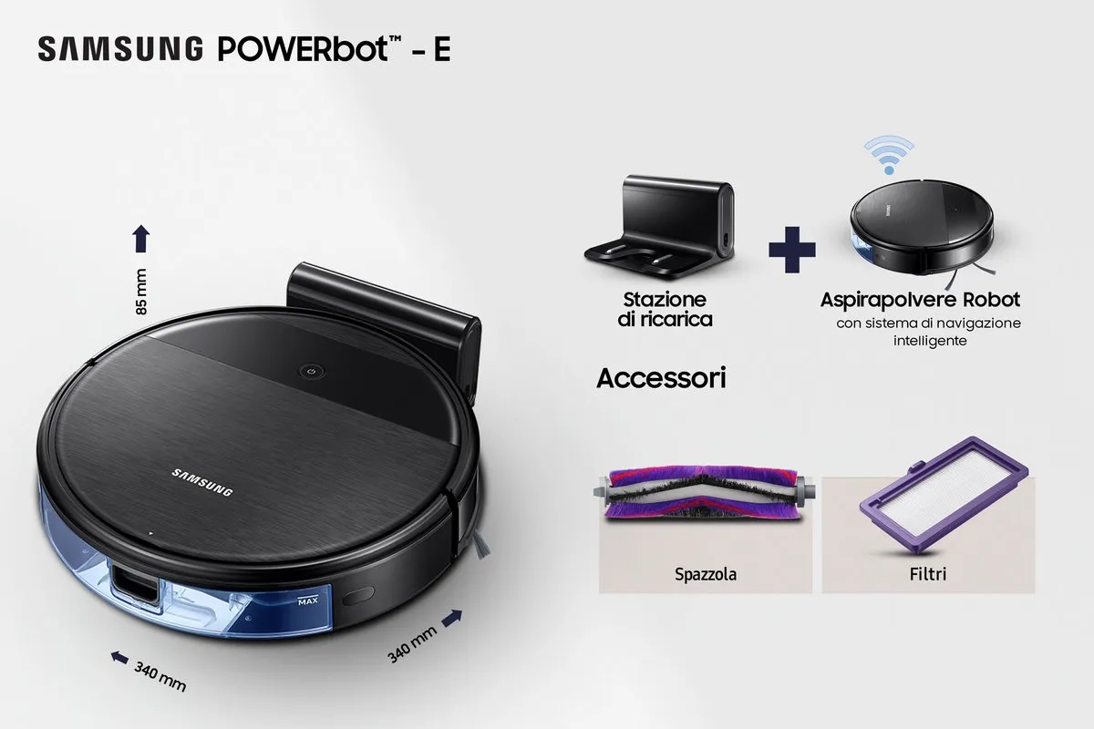 Samsung VR05R5050WK Robotstofzuiger - 0,2L - Zwart