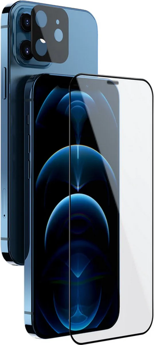 Nillkin iPhone 12 Mini 2-in-1 HD Tempered Glass - Zwart - afbeelding 2 van 3