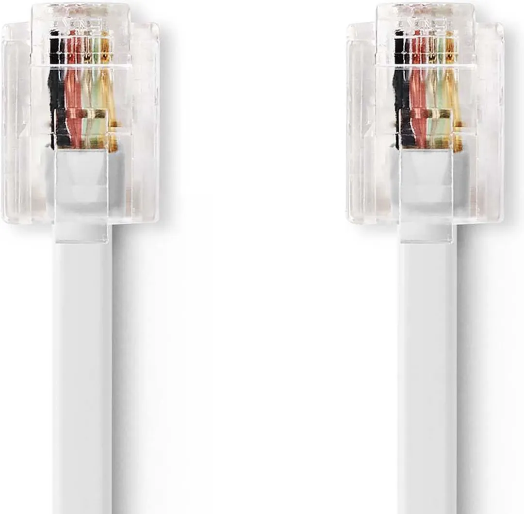Nedis Telecomkabel TCGB90200WT50 RJ11 - 5m - Plat Wit