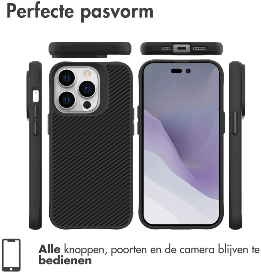 Imoshion Hybrid Carbon Hoesje iPhone 14 Pro Max - Zwart