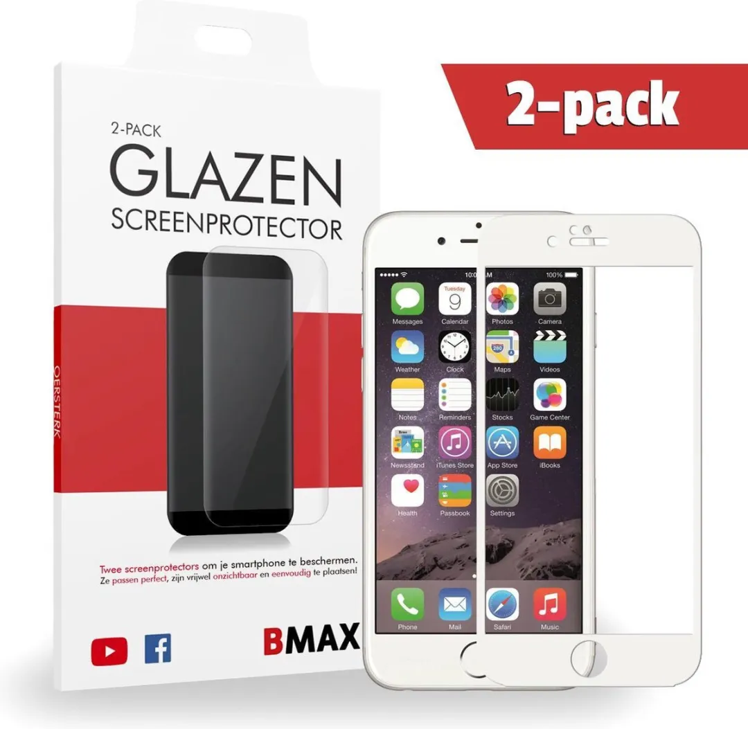 BMAX iPhone 6/6S Plus Full Cover Glazen Screenprotector
