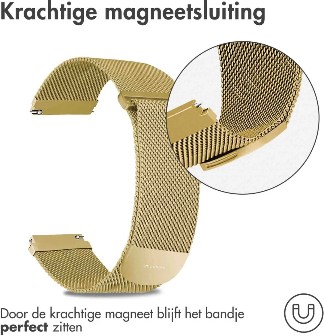 Imoshion Milanees Magnetisch Bandje 22mm M - Goud