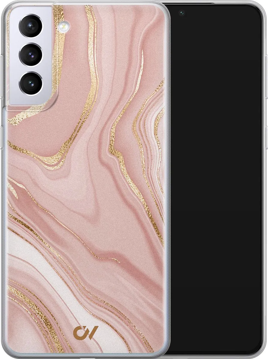 Casevibes Samsung Galaxy S21 Hoesje - Rose Marble