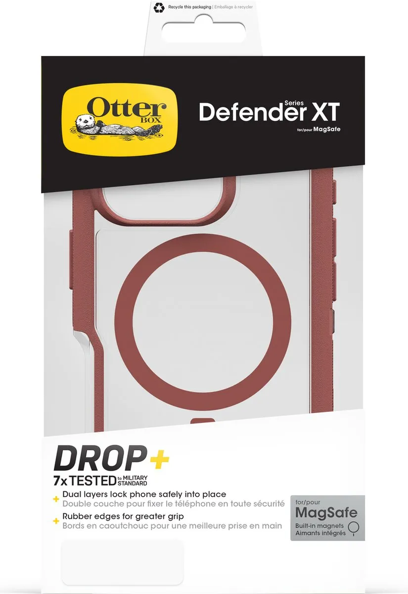 OtterBox Defender XT Clear iPhone 16 Pro Hoesje - 77-96116 - Rood
