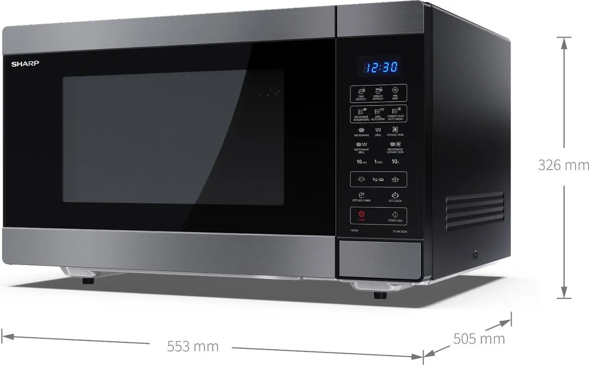 Sharp YC-MC422AE-SB Combinemagnetron 1000W 42L - Zwart - afbeelding 6 van 6