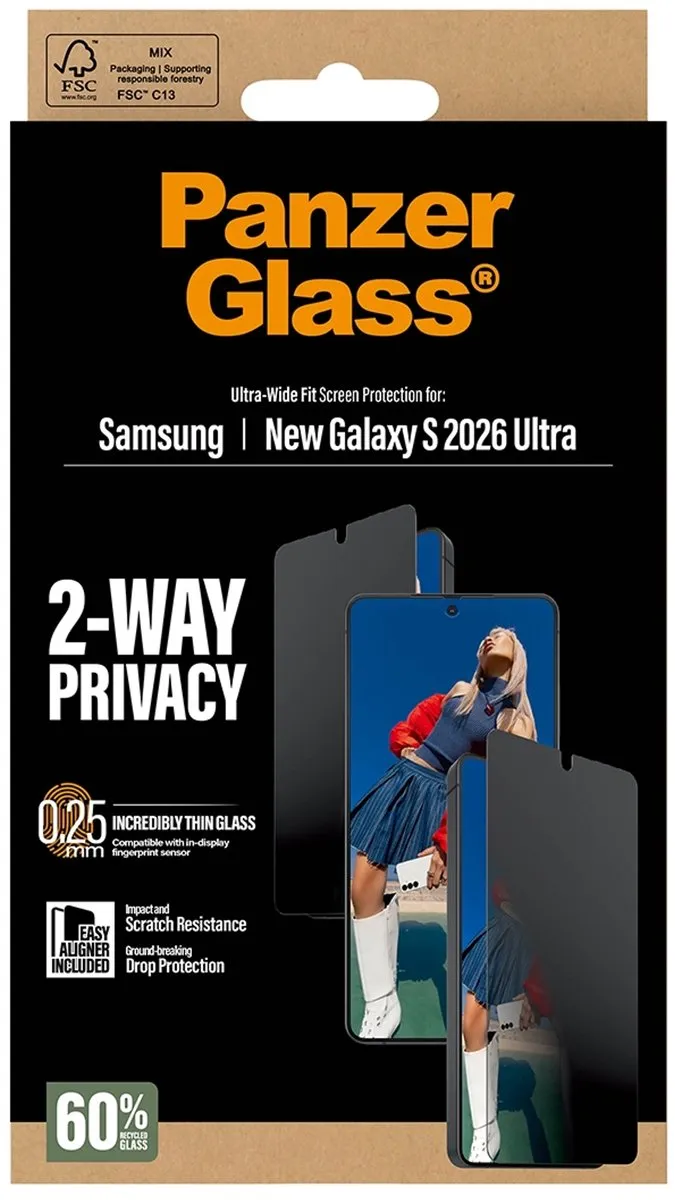 PanzerGlass PG50721 Privacy Screenprotector - Samsung Galaxy S26 Ultra - Zwart