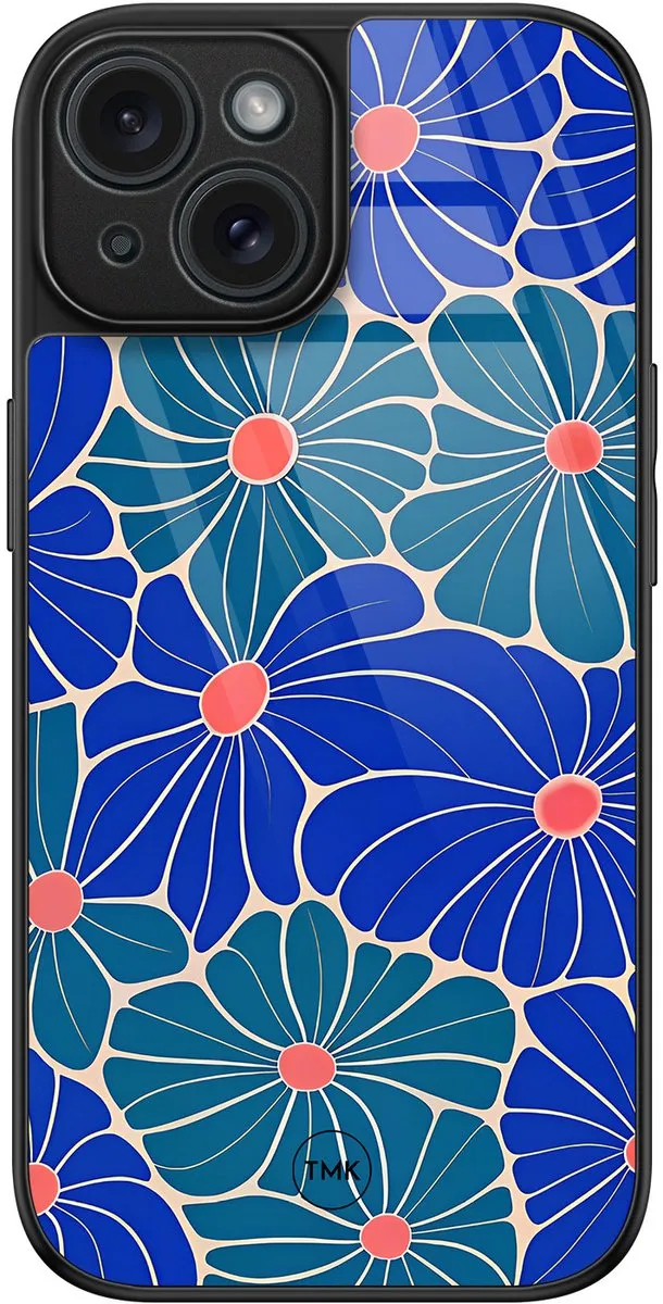 Casevibes iPhone 15 Hoesje Indigo Bloemen