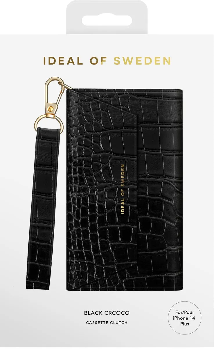 iDeal of Sweden IDCCAW21-I2267-334 Cassette Clutch - Apple iPhone 14 Plus - Black Croco - afbeelding 2 van 4