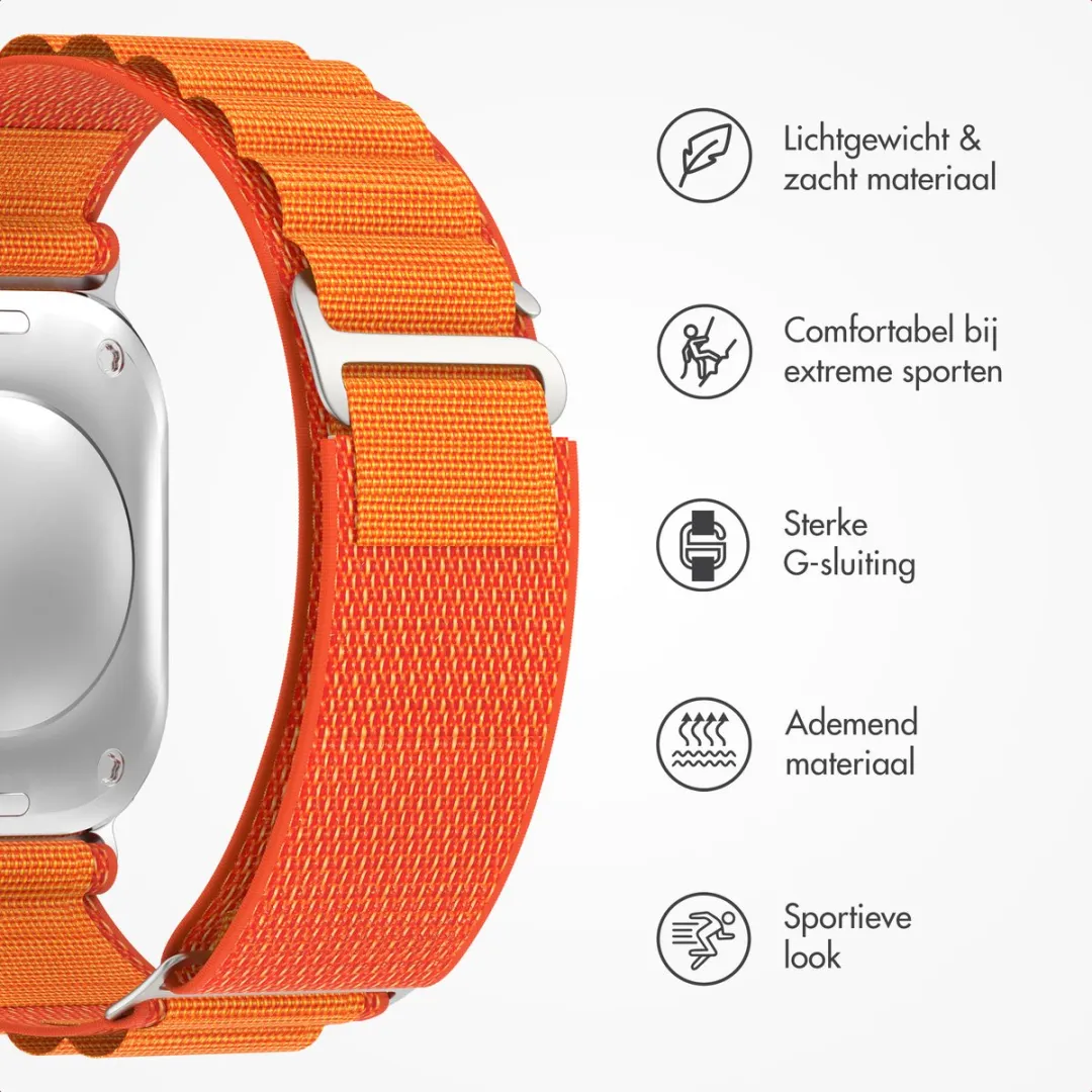 Accezz Nylon Bandje Apple Watch 44-49mm - Oranje