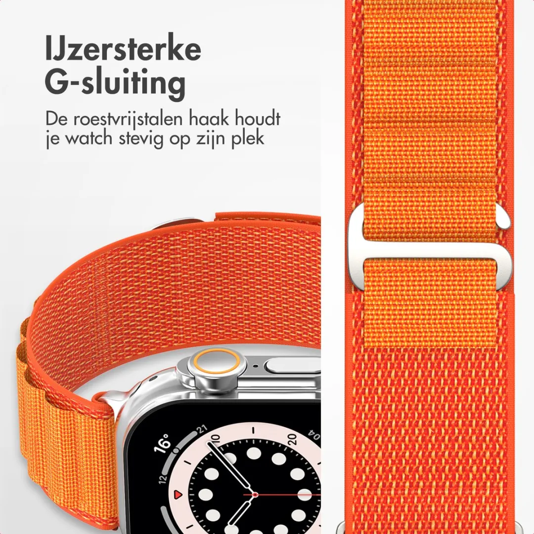 Accezz Nylon Bandje Apple Watch 44-49mm - Oranje