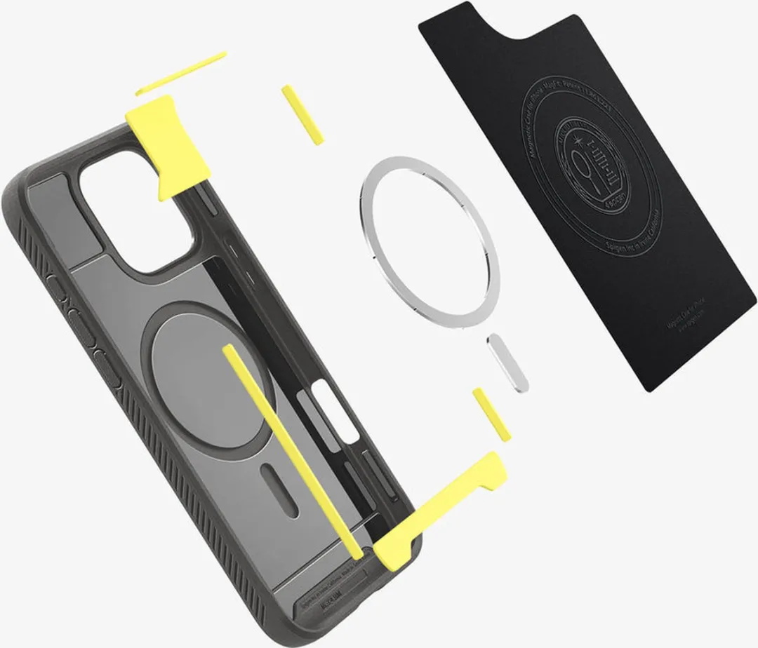 Spigen Rugged Armor MagFit iPhone 16 Pro Hoesje - Grijs