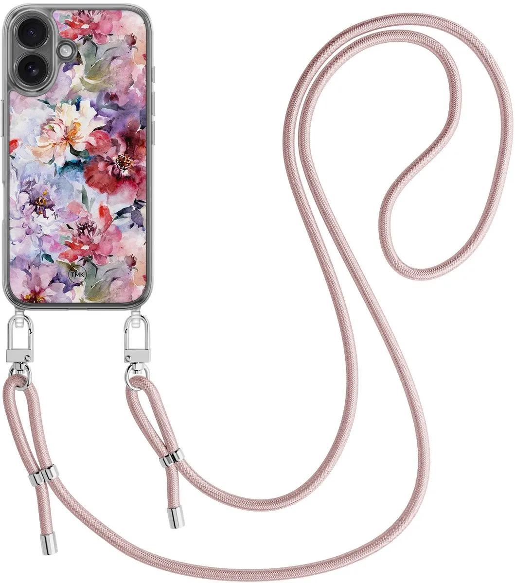 Casevibes iPhone 16 Telefoonhoesje Bloemen Acryl - Rood CV/A/i16/C/013