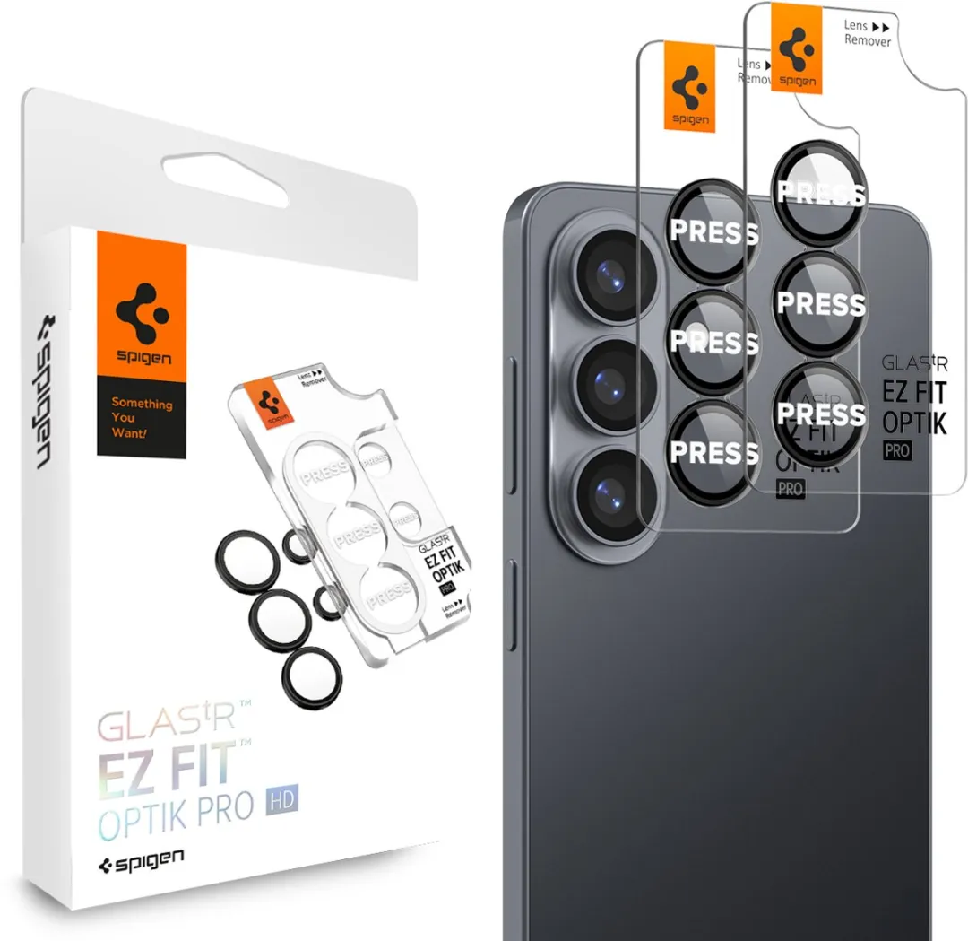 Spigen Optik Pro EZ Fit Lens Protector - Samsung Galaxy S26 Plus - 2 Stuks - Zwart