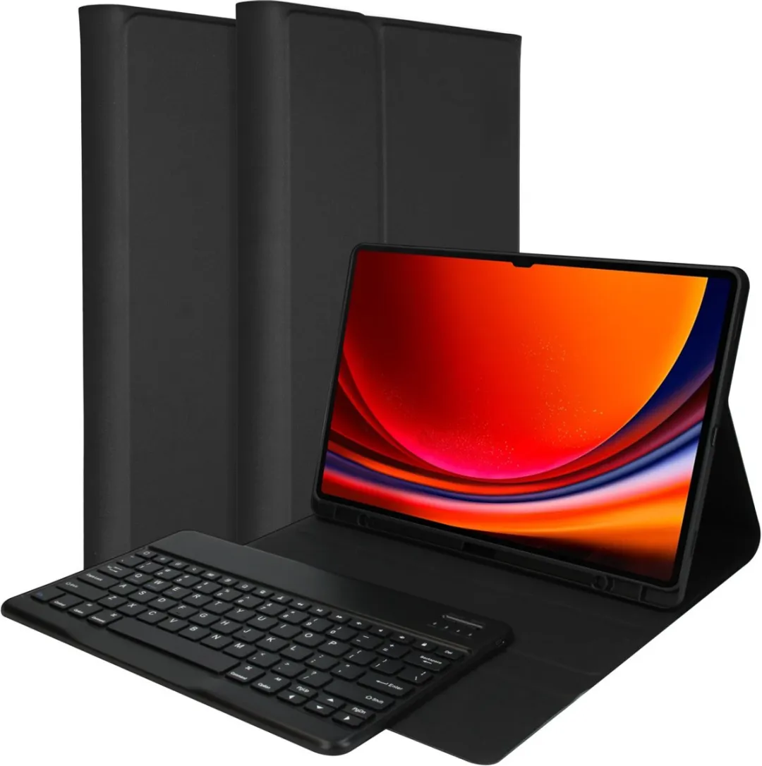 Accezz Tablethoes Galaxy Tab S9 Plus - Bluetooth Toetsenbord - Zwart