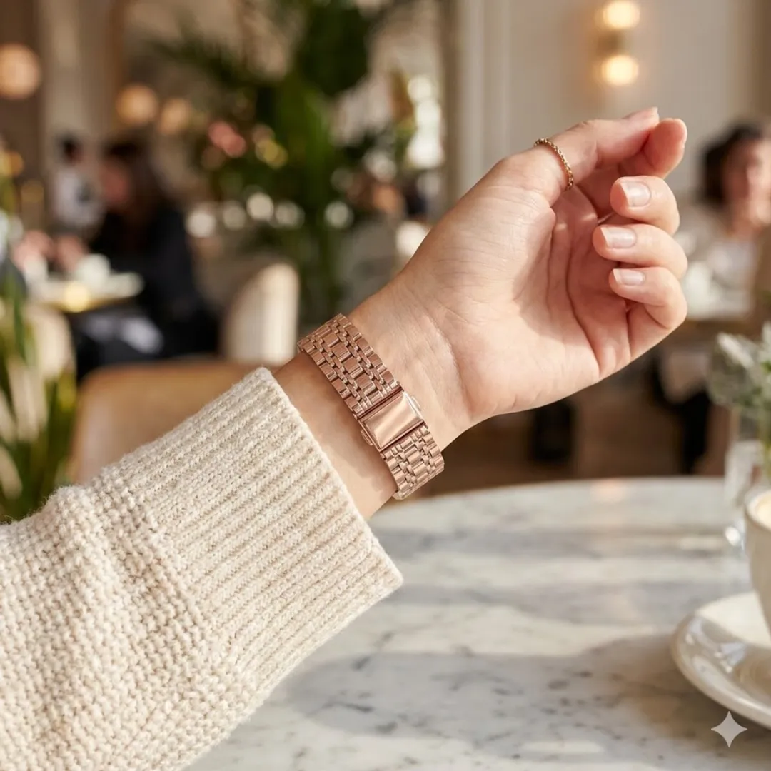 NUVEX Roségoud Horlogeband Apple Watch 38-42mm - Staal - Vouwsluiting