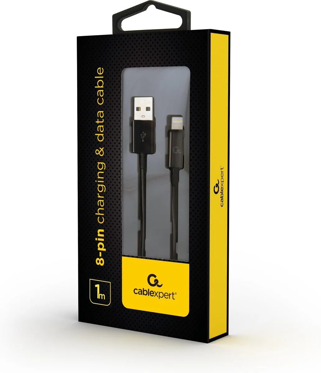 Gembird CablExpert CC-USB2-AMLM-1M Oplaadkabel Lightning - Zwart