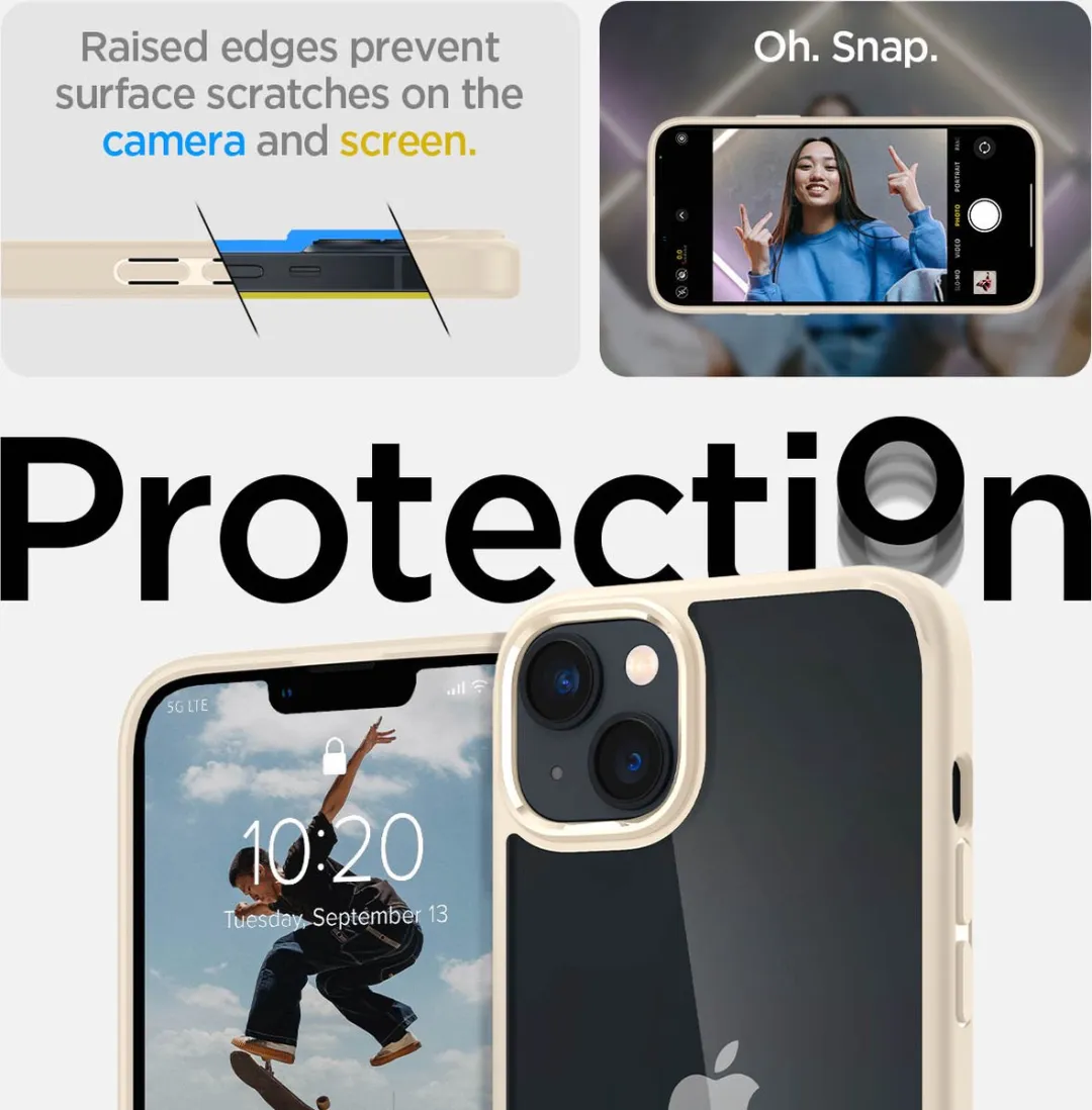 Spigen Ultra Hybrid ACS04898 iPhone 14 Plus Hoesje - Beige - afbeelding 6 van 6