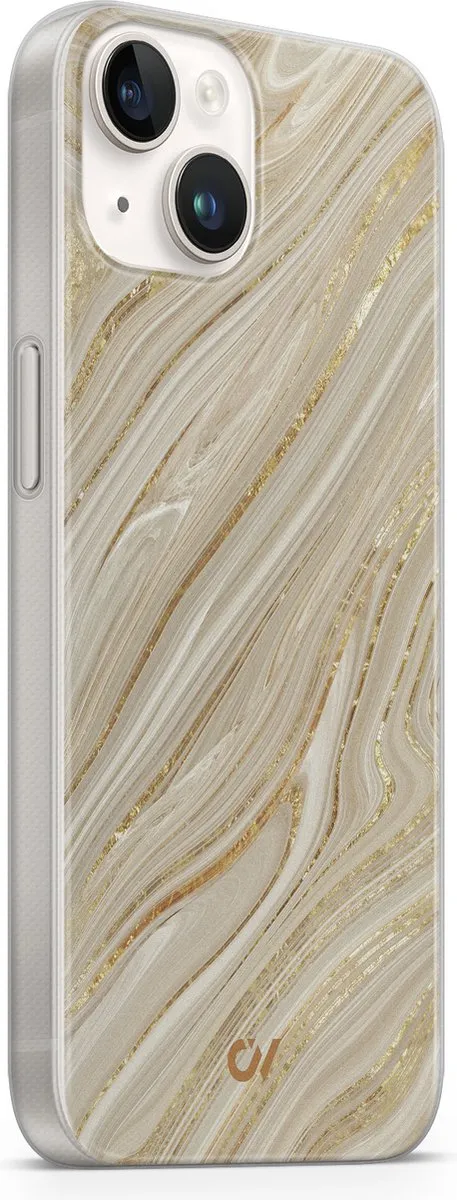 Casevibes Hoesje iPhone 14 Golden Marble - A/14/UV/024