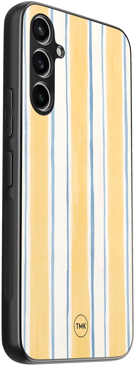 Casevibes Samsung Galaxy A54 TPU Hoesje - Gestreept Geel