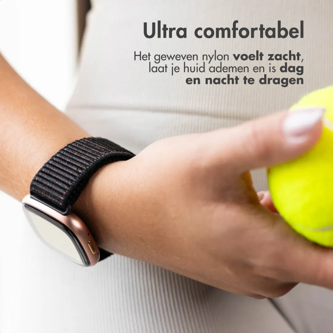 Imoshion Nylon Bandje Fitbit Sense/Versa - Zwart