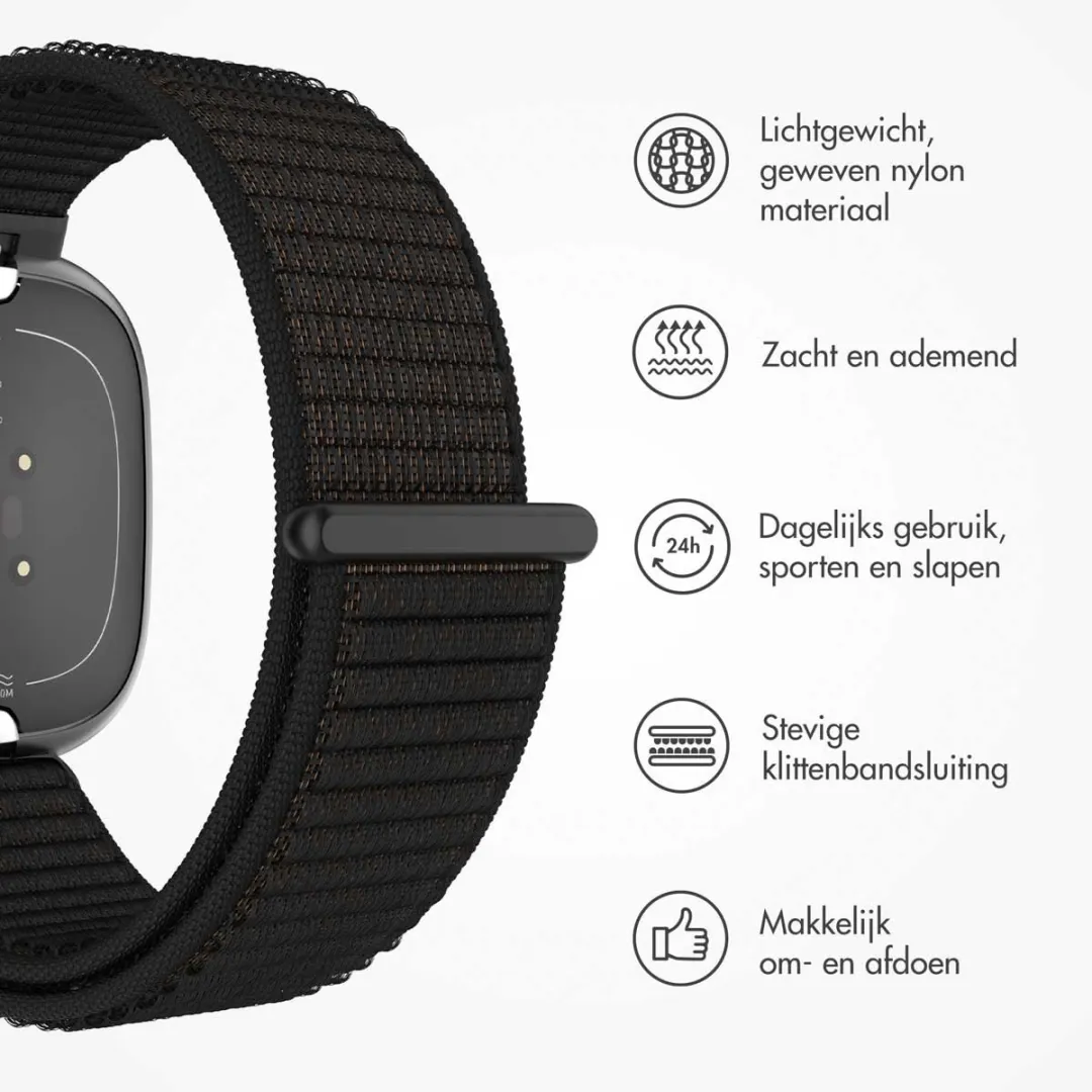 Imoshion Nylon Bandje Fitbit Sense/Versa - Zwart