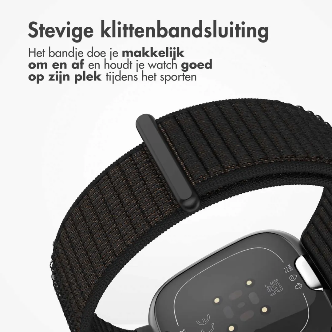 Imoshion Nylon Bandje Fitbit Sense/Versa - Zwart