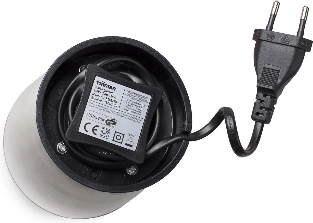 Tristar KM-2270 Elektrische Koffiemolen 70g - Zilver - afbeelding 6 van 6