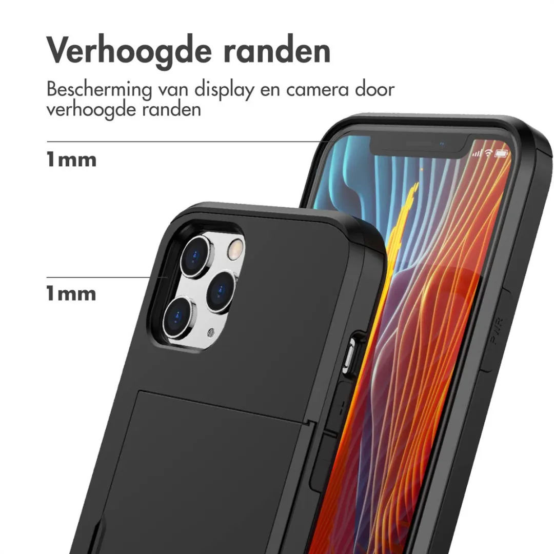 Imoshion Hoesje iPhone 12 Pro - Pasjeshouder 2 Stuks - Zwart