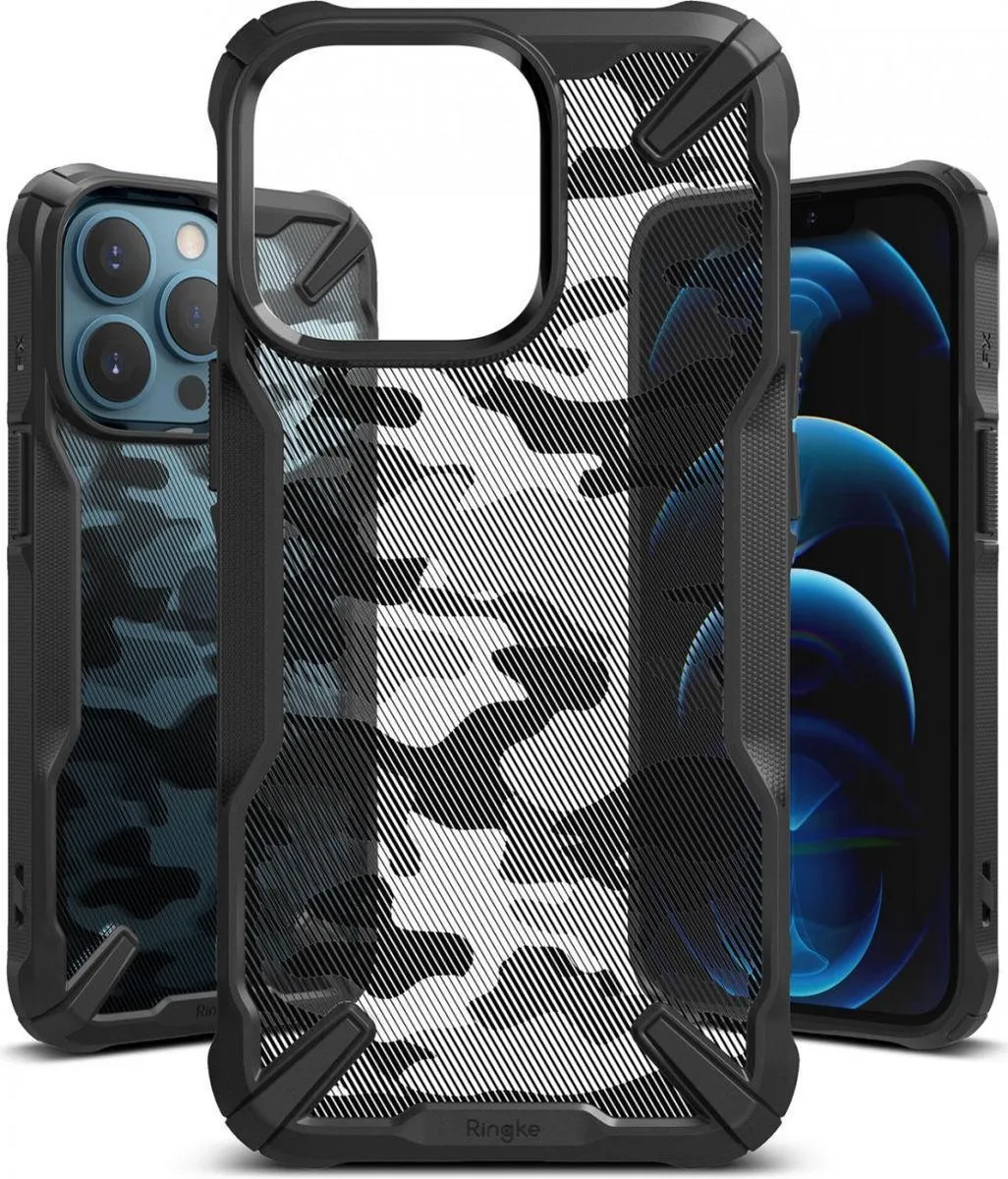 Ringke Fusion X Hoesje iPhone 13 Pro - Camo Zwart