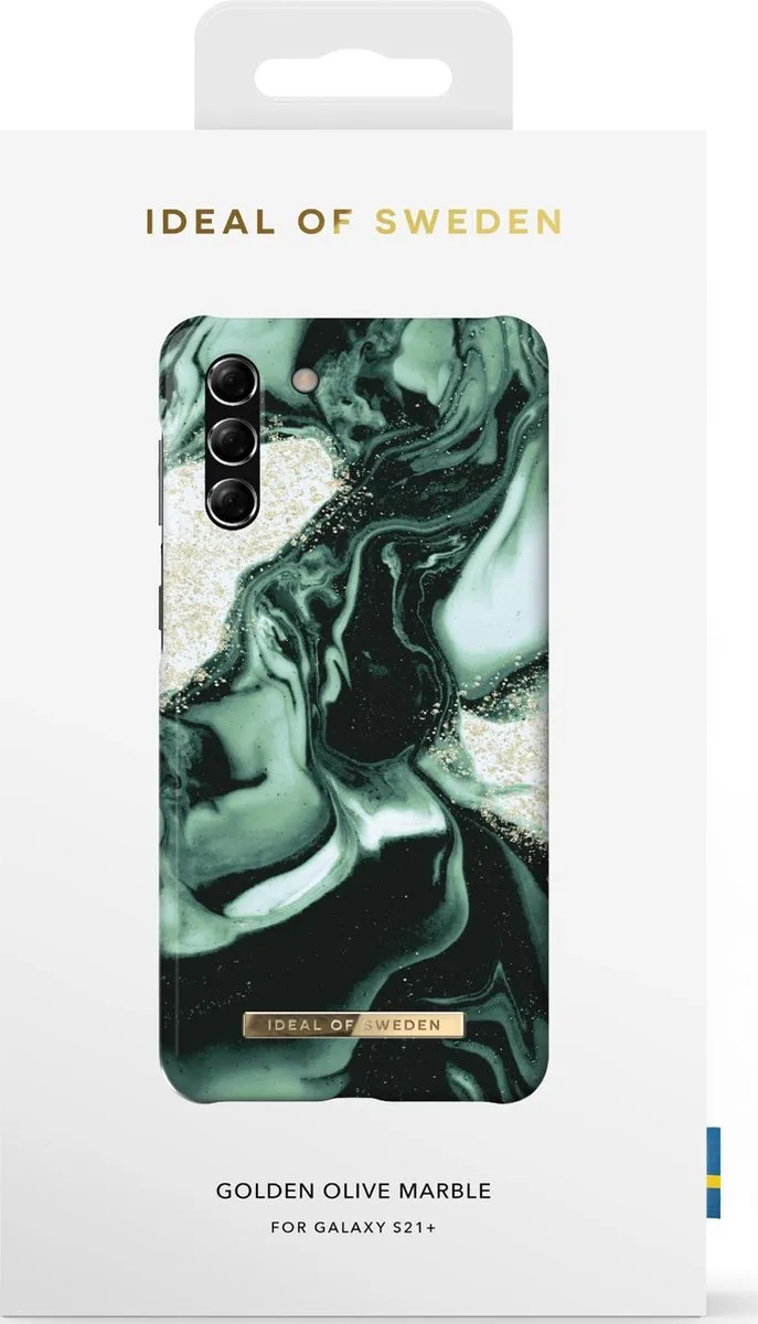 iDeal of Sweden Fashion Case Samsung Galaxy S21+ Golden Olive Marble - afbeelding 2 van 3