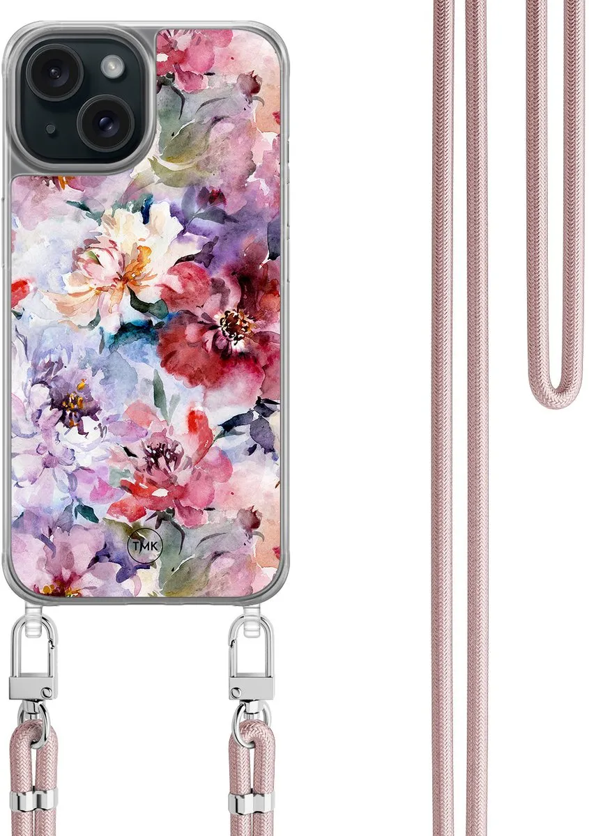 Casevibes Telefoonhoesje iPhone 15 Bloemen Acryl Rood CV/A/i15/C/013