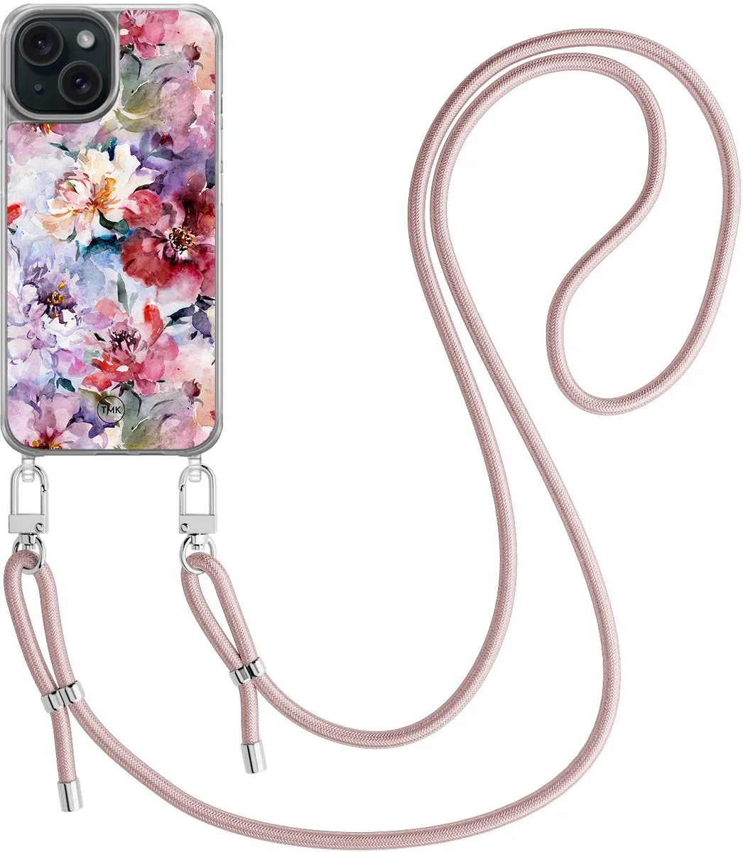 Casevibes Telefoonhoesje iPhone 15 Bloemen Acryl Rood CV/A/i15/C/013