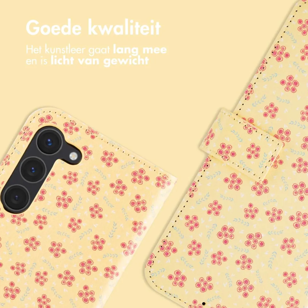 Imoshion Galaxy S23 Hoesje - 3 Pasjes - Sunny Yellow Petite Flowers