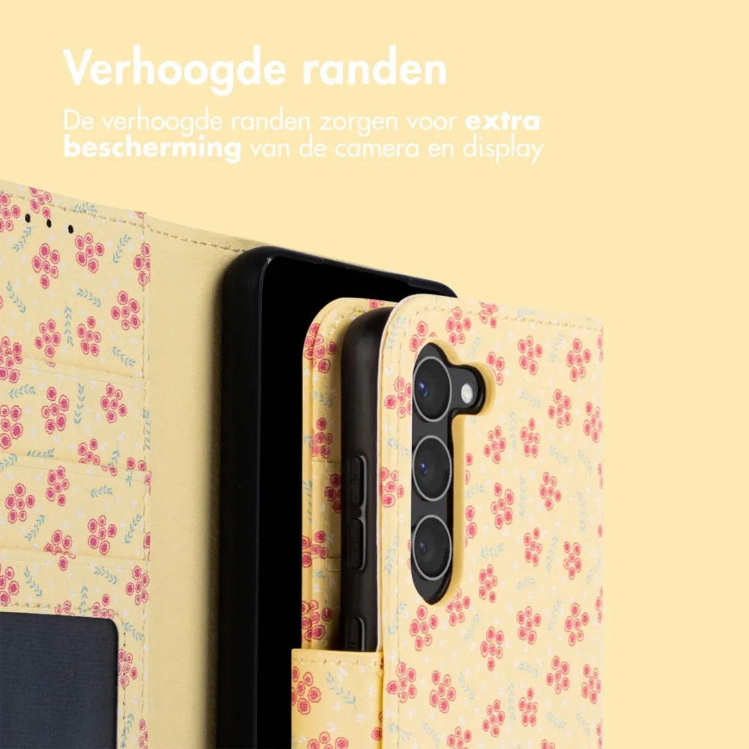 Imoshion Galaxy S23 Hoesje - 3 Pasjes - Sunny Yellow Petite Flowers