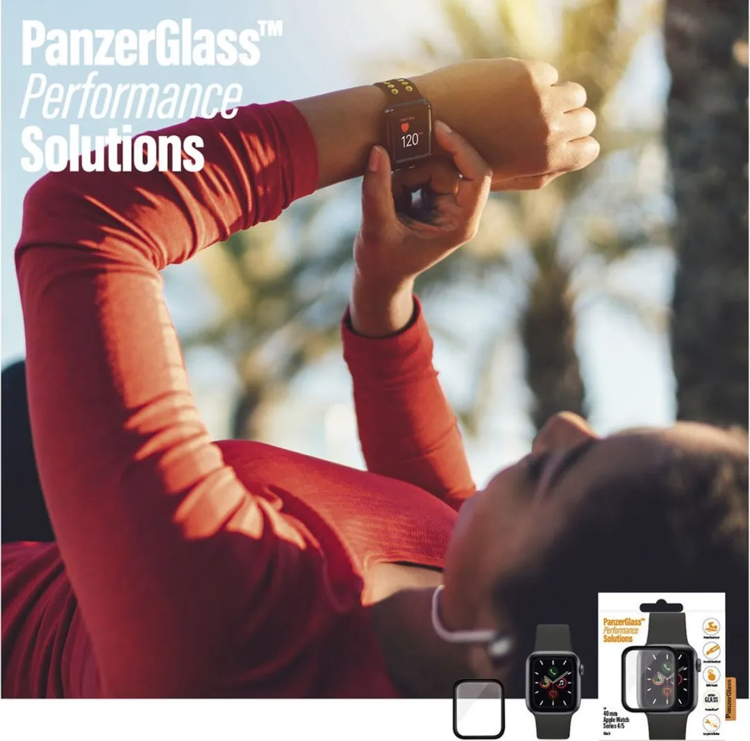 PanzerGlass Apple Watch 44mm Screenprotector - Zwart