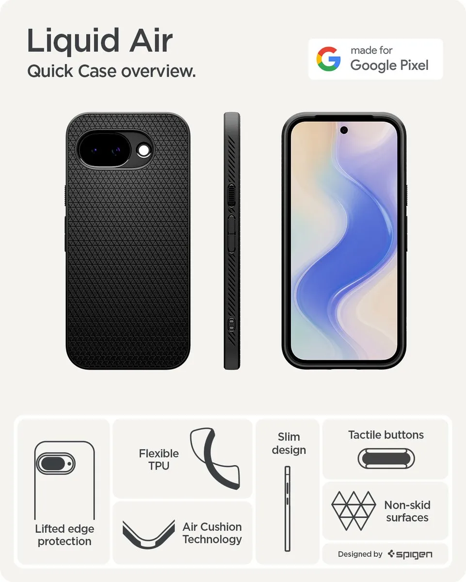 Spigen Hoesje ACS11285 Google Pixel 10a - Liquid Air - Zwart